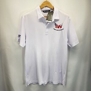 Travis Mathew Men's L North + South Ryder Cup White Performance Golf Polo NWT